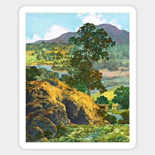 Maxfield Parrish New Hampshire Hills Art Print 1932 American Painter Sticker